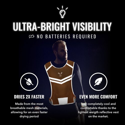 247 Viz Running Reflective Vest with Inside Pocket and 2 Bands, High Visibility Reflective Running Gear Safety Vest Straps for Men Women Kids for Night Running Walking Cycling