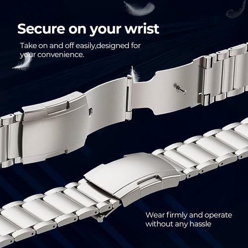 synsing Titanium Metal Watch Band Compatible with Fitbit Versa 4 Bands & Sense 2, Titanium WatchStrap Replacement Wristbands for Fitbit Versa 3 & 4 / Sense 2 & 1 Accessory