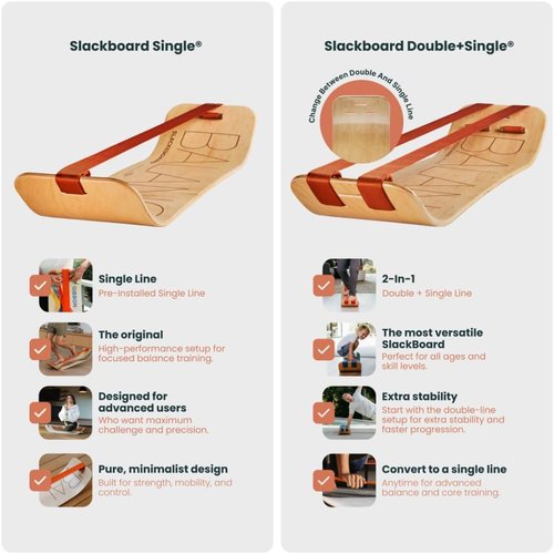 GIBBON SlackBoard | GiBoard Balance Board - Versatile Core Trainer for Kids & Adults - 1 & 2 Line Options