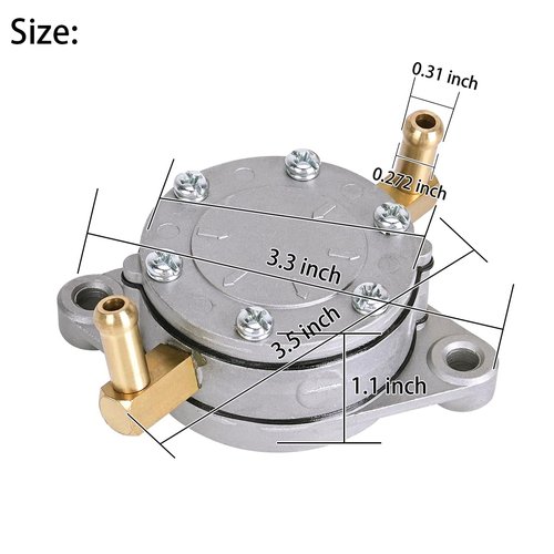 10L0L Fuel Pump for EZGO Marathon 2-Cycle Gas Golf Cart 1982-1988 & EZGO 1989-1990.5, Replacement for OEM 24233G1, EZGO Fuel Pump for 2-Cycle Engines