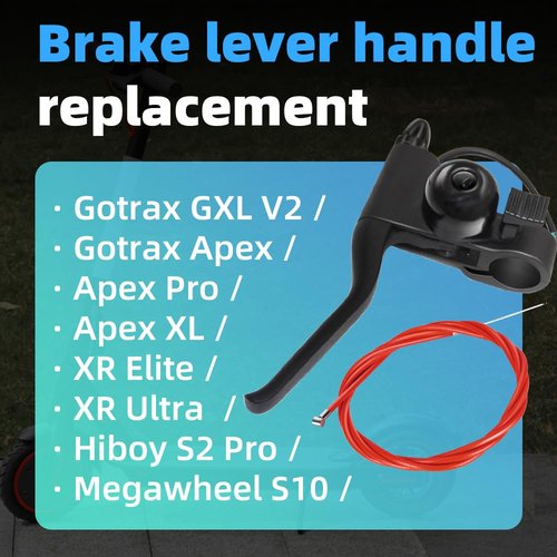 Universal Left Brake Handle Lever & Cable – Aluminum Alloy Replacement for GOTRAX GXL V2/Apex Pro XL/Rival XR Elite E-Scooter, Electric Scooter Part Replacement Accessories