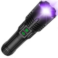 AdamStar UV&High Lumens Flashlight Rechargeable, 2-in-1 Powerful Blacklight LED Flashlight Tactical 6 Modes Super Bright Waterproof Zoomable Detector for Pet Urine Curing Resin Camping