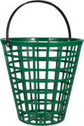 VANZACK Golf Ball Basket - Durable Plastic Container with Handle | Holds 100 Balls - Green