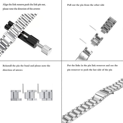 NOOETAH Stainless Steel Wristbands Replacement Strap Compatible for Band 9/Band 8 (Black)