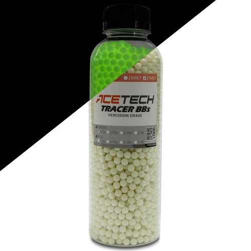 ACETECH Tracer BB 6mm Glow in the Dark Plastic with Multi-Polished for Airsoft Game Play (Green, 0.20g)