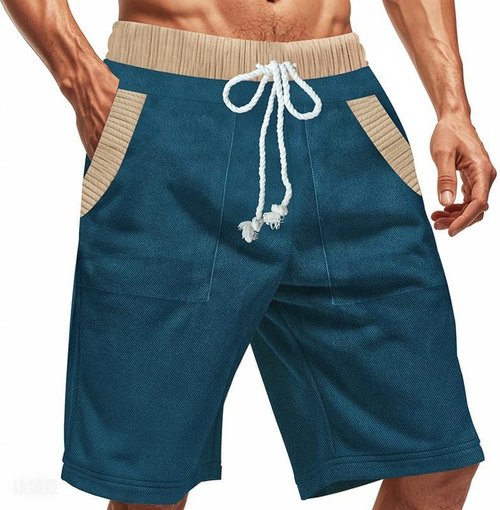 DMOYALA Men's Casual Loose Bermuda Shorts - Hip Hop Style with Elastic Waist & Pockets | Summer Outdoor Wear