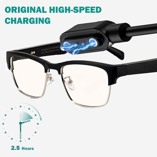 Compatible with GenXenon Smart Glasses Charger, Magnetic Replacement Charger Compatible with GenXenon Bluetooth Audio Smart Glasses (2 Pack-Black+Black)