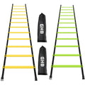 GHB Pro Agility Ladder 2 Pack Agility Training Ladder Speed 12 Rung 20ft with Carrying Bag (Yellow and Green)