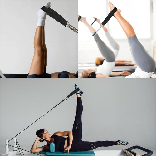 HYVAWO Pilates Straps Soft Padded 1 Pair Double Loop Straps D-Ring for Reformer Home Gym Workout Accessories Fitness Yoga Exercise
