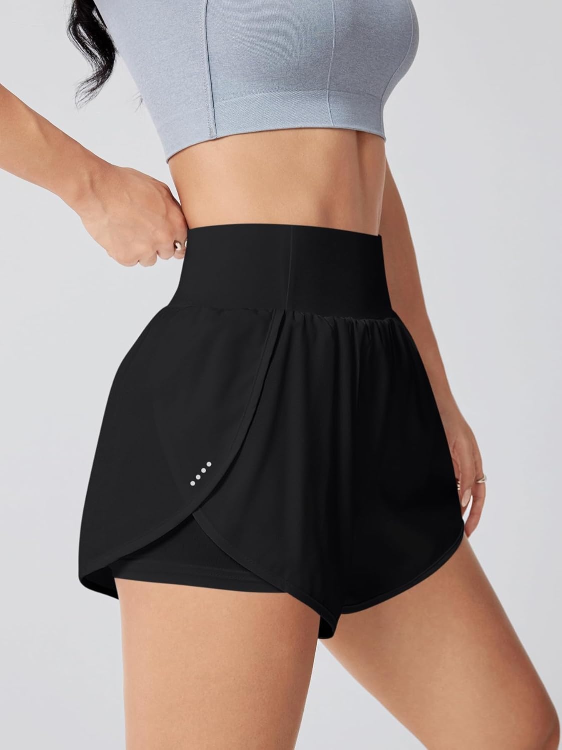 Skiennix Women's High-Waisted Athletic Running Shorts - 3" Dolphin Style with Pockets