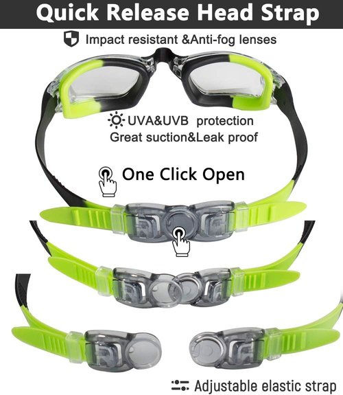 EverSport Kids Swim Goggles - Anti-Fog, Anti-UV Protection | Pack of 2 for Ages 4-16