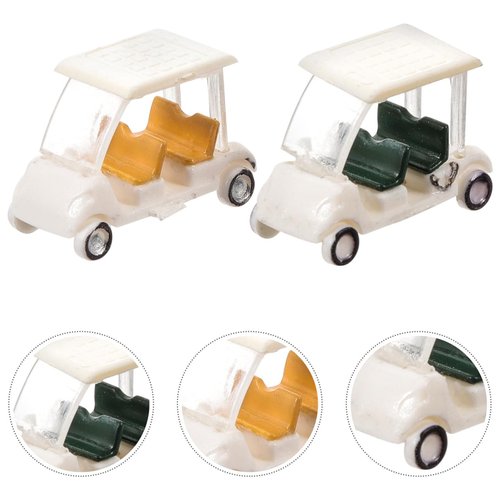 HAWILLOSCH Realistic Mini Golf Carts Toy 1:150 Scale 5pcs Miniature Golf Cart Models for Dollhouse Cake Toppers Decor