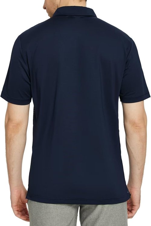 M MAELREG Golf Shirts for Men - Moisture-Wicking Short Sleeve Polo | Casual Striped Print, Regular Fit