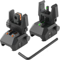 Skiennix Flip Up Sights - Lightweight Front & Rear Sights with Green/Red Fiber Optic Dots | Fits Picatinny/Weaver Rails