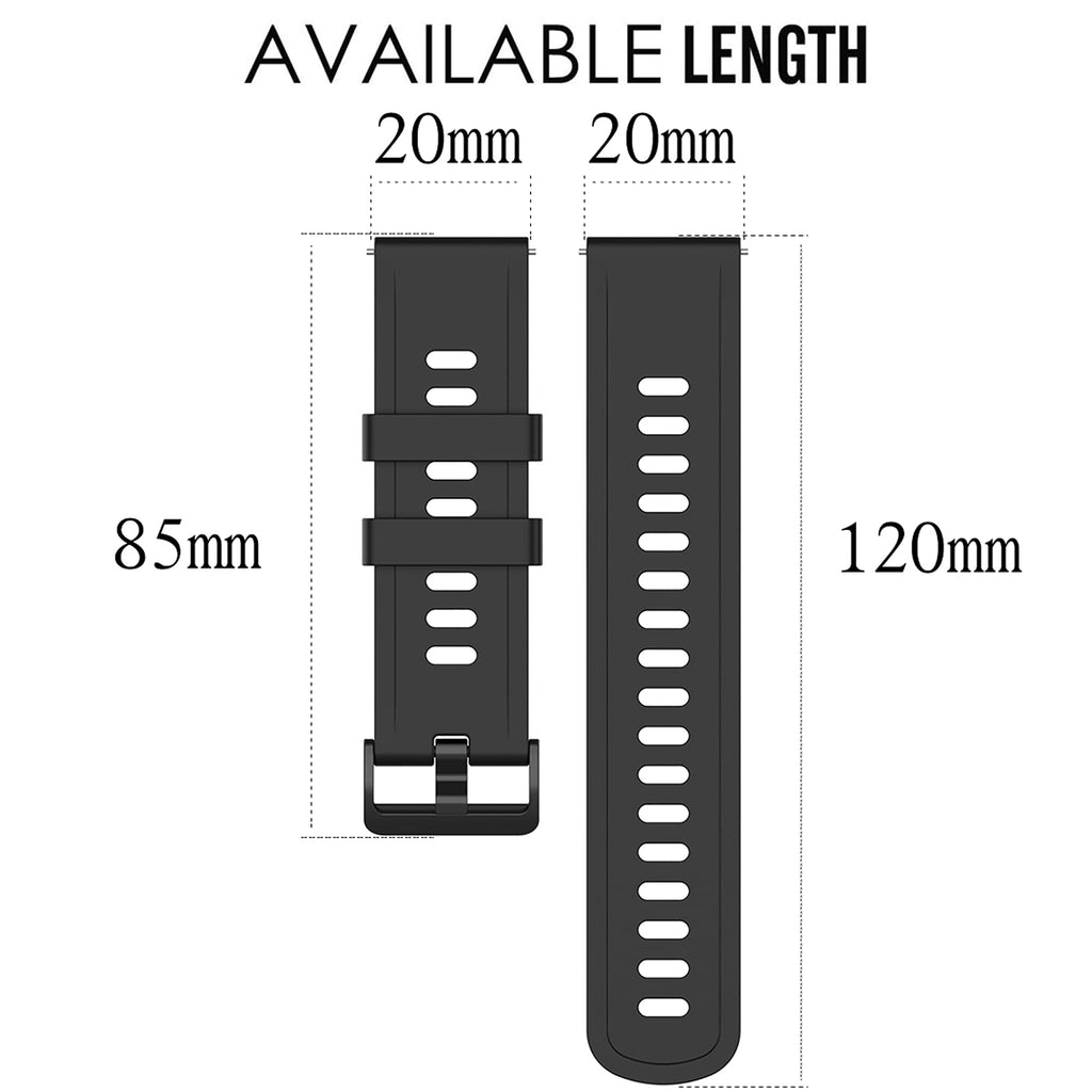 QGHXO Band for Amazfit GTS 4/4 Mini/3/2/2e/ GTR Mini/GTR 42mm/Active, Soft Silicone Replacement Band for Amazfit Bip 3/3 Pro/U Pro/S lite/Lite/S/U