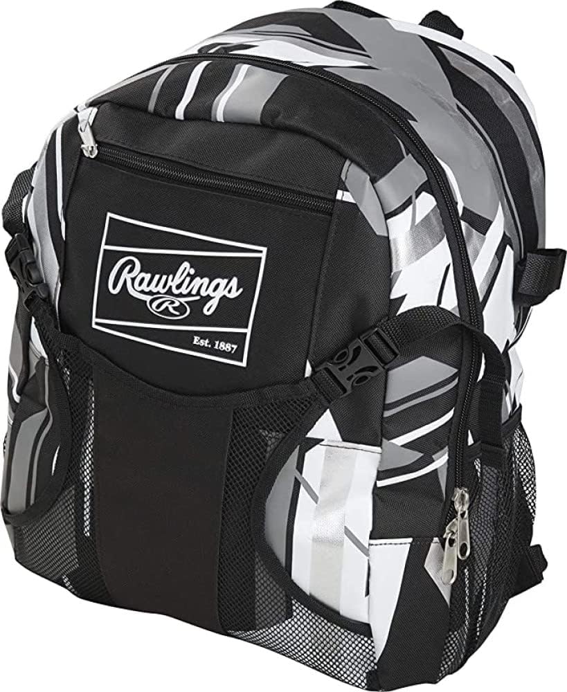 Rawlings | REMIX Backpack Equipment Bag | Ideal for T-Ball & Youth Baseball/Softball | Black
