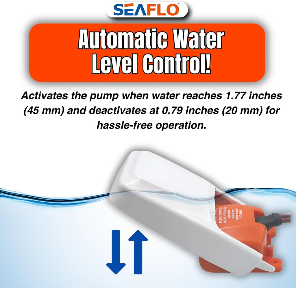 SEAFLO Heavy Duty Bilge Pump Float Switch - Compatible with 12V, 24V, 32V Systems