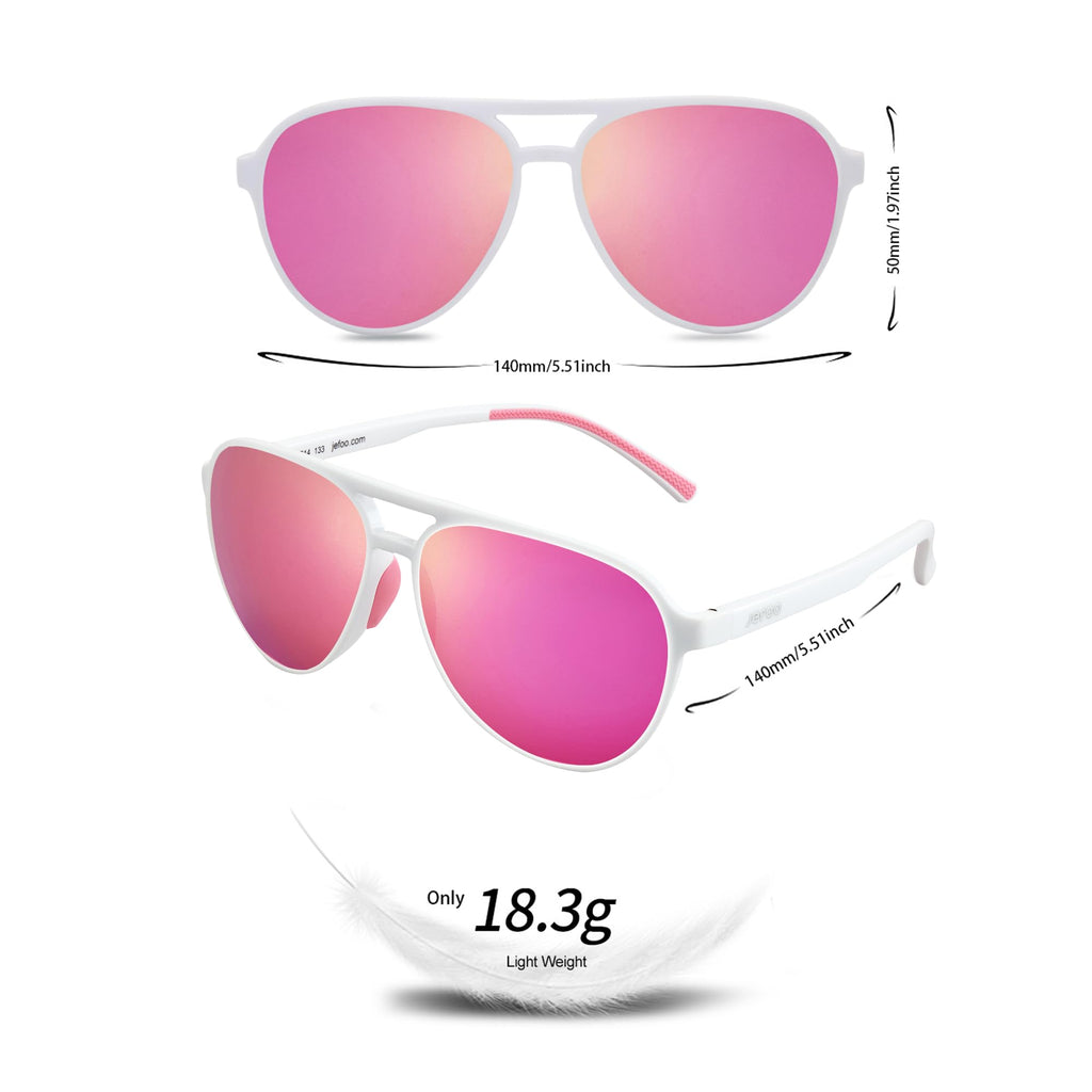 Jefoo Polarized Aviator Sunglasses for Women Men Retro Trendy Sports Sunglasses for Outdoor UV400 Protection