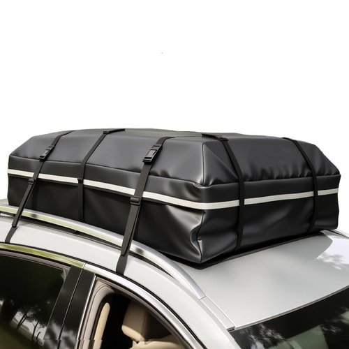 MITNOTY Car Roof Bag, 20 Cubic Feet Rooftop Cargo Carrier, 600D Waterproof Car Top Luggage Storage Bag for All Vehicles SUV with/Without Rack, Include Anti-Slip Mat, 8 Reinforced Straps, 6 Door Hooks