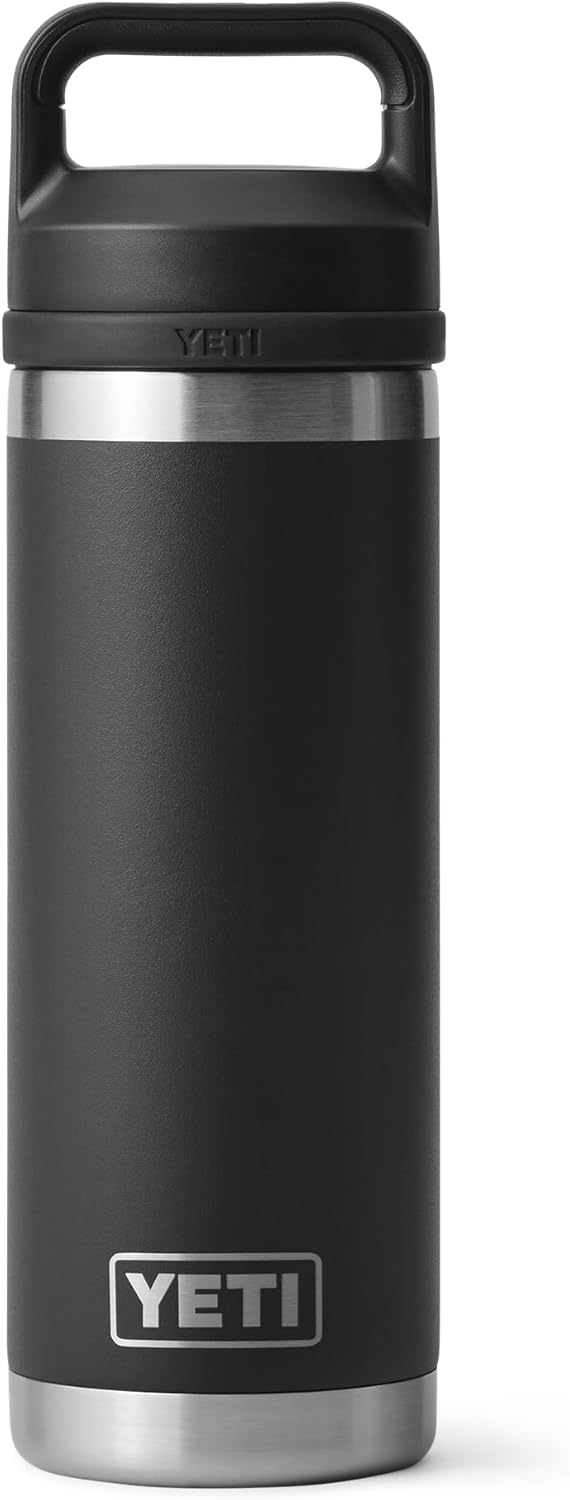 YETI Rambler 18 oz Bottle - Vacuum Insulated Stainless Steel with Chug Cap | Sleek Black Design