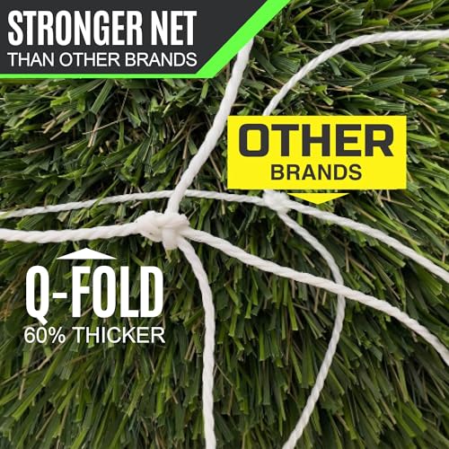QUICKPLAY Q-FOLD Match 8x5' Portable Soccer Goal - 30-Second Foldable Design, Weatherproof for Backyard Training, Adults & Kids