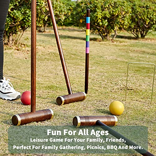 SpexDarxs 35-Inch 6-Player Croquet Set with Wooden Handles - Archaize Color