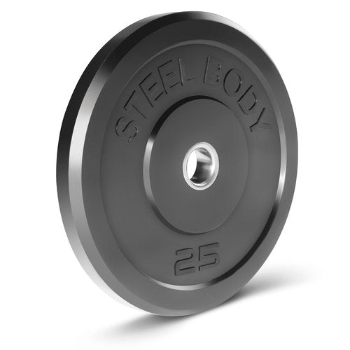 Steelbody Olympic Rubber Bumper Weight Plate - 10 lb. / 25 lb. / 35 lb. / 45 lb. Workout Weights, 25-Pound