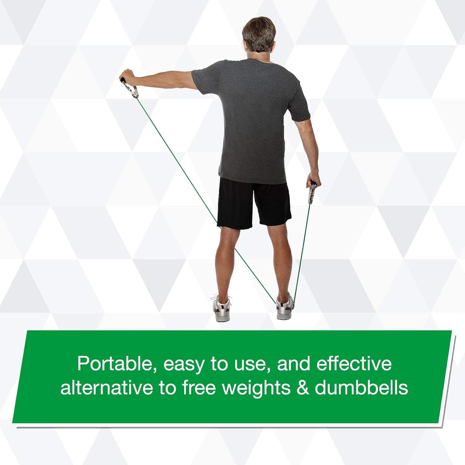 TheraBand Resistance Tubing - Heavy Green Exercise Bands with Soft Handles | 48" for Upper & Lower Body Workouts
