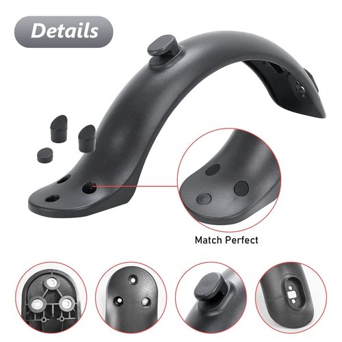 aibiku Rear Fender with Metal Braket for Xiaomi M365 Electric Scooter Replacement Part Accessory