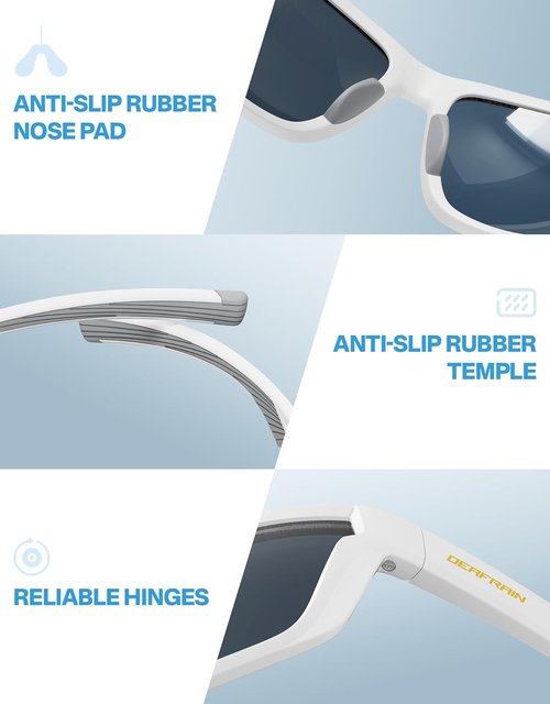 DEAFRAIN Polarized Sports Sunglasses - Unbreakable Frame with UV Protection | Ideal for Running, Fishing, Driving