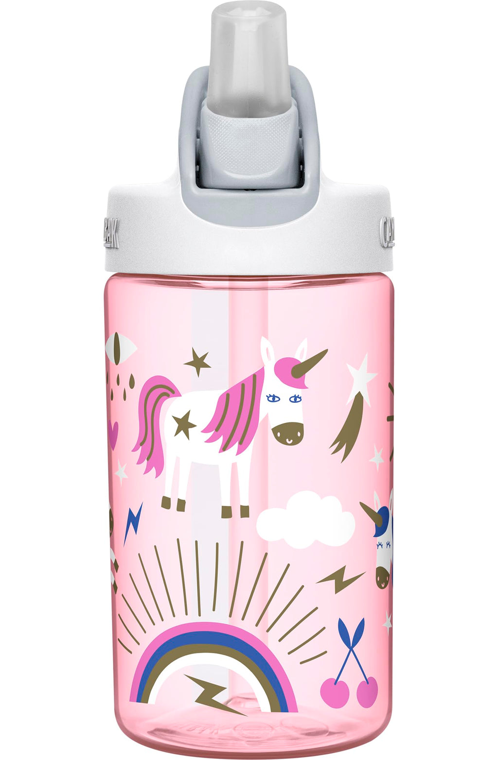 CamelBak Eddy Kids Water Bottle with Big Bite Valve, Spill‑Resistant Easy‑Sip Design for Everyday Hydration, 12oz, Unicorn Party