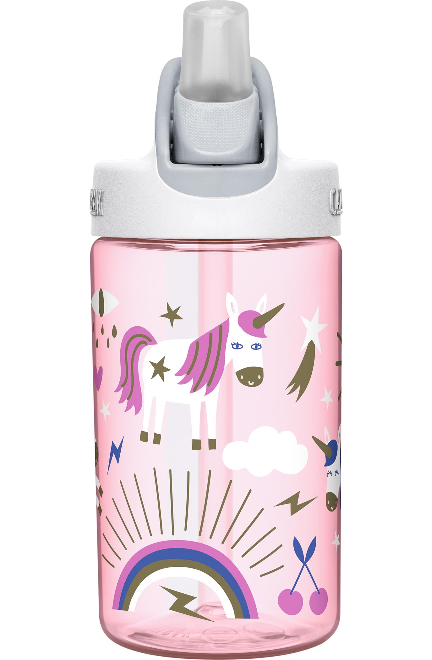 CamelBak Eddy Kids Water Bottle with Big Bite Valve, Spill‑Resistant Easy‑Sip Design for Everyday Hydration, 12oz, Unicorn Party