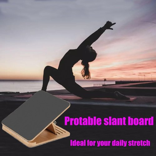 Foldable Calf Stretcher, Portable Wooden Slant Board for Calf Stretching Physical Therapy, Adjustable Foot Incline Board for Squat Stretch, Ankle Leg