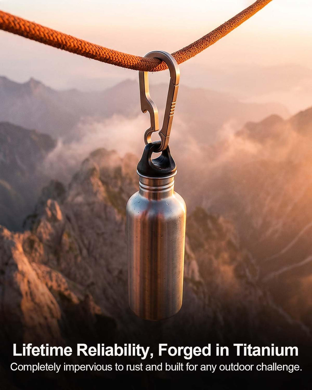 PJYTAC Titanium Carabiner Keychain Clip 2/2.6 Inch Small Carabiner Clips Heavy Duty Key Holder Quick Release Key Chain for Keys Bottle Opener Keychain Valentines Day Gift for Him Men