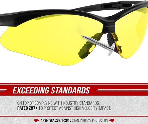 Glove Station Optic Max Safety Glasses - Scratch-Resistant Eye Protection for Men & Women | Ideal for Hunting & Construction