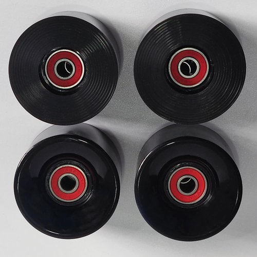 LOOEEL 60mm Cruiser Wheels 80A Contains ABEC-9 Bearings and Spacers,Skateboard Riser Pads,Skateboard Hardware Screws Bolts,fit for Your Cruiser Skateboards,Penny Board -Black