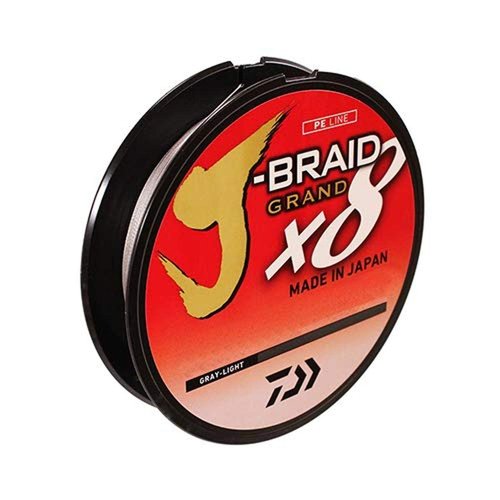 Daiwa JBGD8U15-150GL J-Braid X8 Grand Braided Line, 150 Yards, 15 Lbs Tested, .007" Diameter, Light Gray