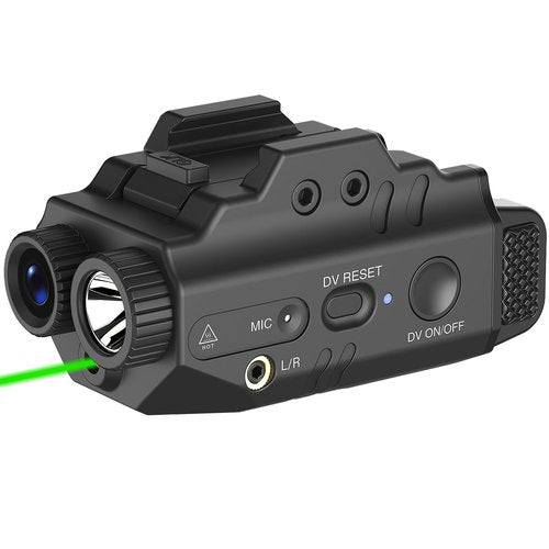 Defentac 500 Lumens Pistol Light Laser Combo with HD 1080P Camera is Compatible with Picatinny Rail, Rechargeable Tactical Flashlight and Green Laser Sight with Strobe/Momentary