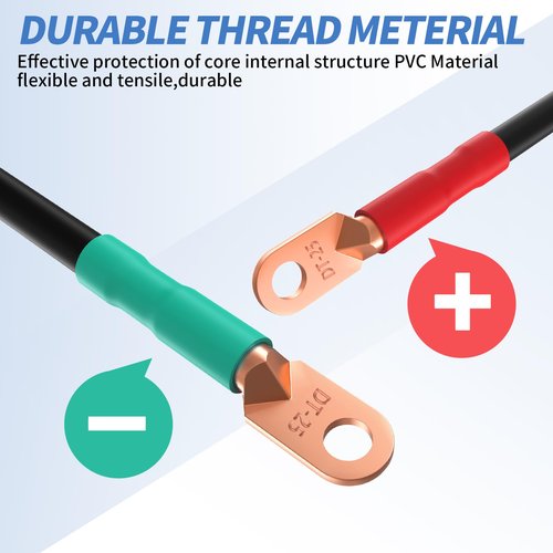 10L0L Golf Cart Battery Cable 4 Gauge for Yamaha G2 G8 G9 (36V), Club Car DS 1995-up (48V), Club Car DS 1981-up (36V) Welding Battery Pure Copper Flexible Cable with Terminal Connector