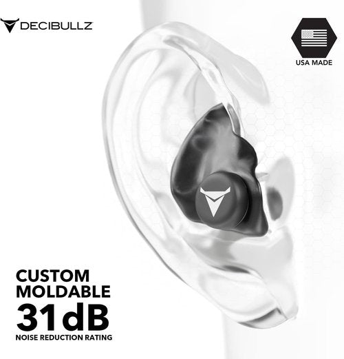 Decibullz Custom Molded Earplugs - Pro Pack Bundle in Black for Ultimate Noise Reduction