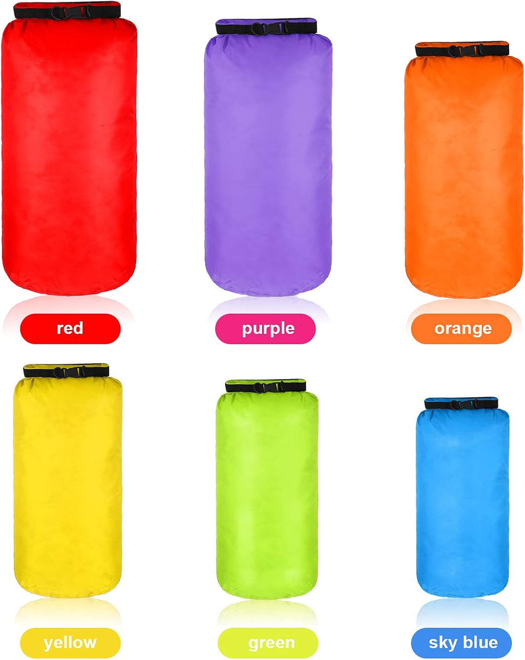 Shappy Waterproof Dry Bag Set - Ultralight 6 Pcs Stuff Sack for Camping, Kayaking & Hiking | 3L to 20L Sizes