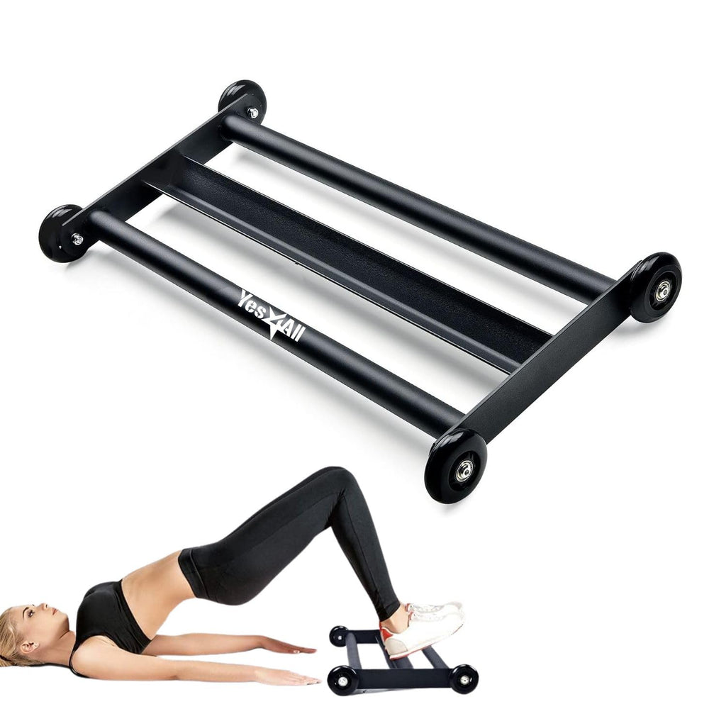 Yes4All Glute Ham Glider, Exercise Wheels for Home Gym Fitness, Glute Hamstring, Booty Building, Leg Excerise & Ab Roller for Abs Workout Equipment