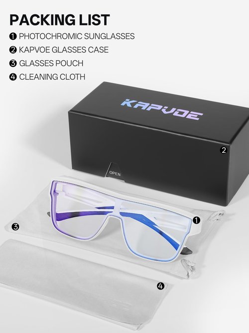 KAPVOE Photochromic Fit Over Glasses Sunglasses for Men Women Oversized Square Sunglasses UV400 Protection TR90 Frame Sports Goggles Cycling Golf Leisure