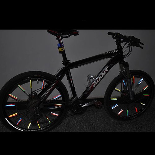 Shudyear 72 Pcs Bicycle Spoke Reflective Skins Bike Reflectors for Night Riding 360°Visibility,Suitable for Bikes, Motorcycles,Ebike Reflector,Safety Warnings and DIY Decorations,So Cool(Silvery)