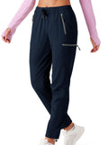 Phophila Women's Hiking Pants Outdoor Lightweight Quick Dry Water Resistant UPF 50+ Elastic Waist Cargo Pants Pockets Deep Blue M