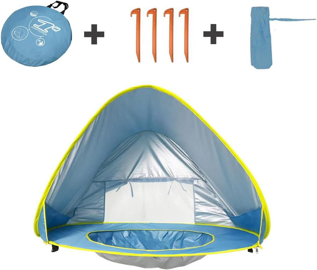 PandaEar Baby Beach Tent - Portable UV Protection Sun Shelter with Pool for Infants & Toddlers