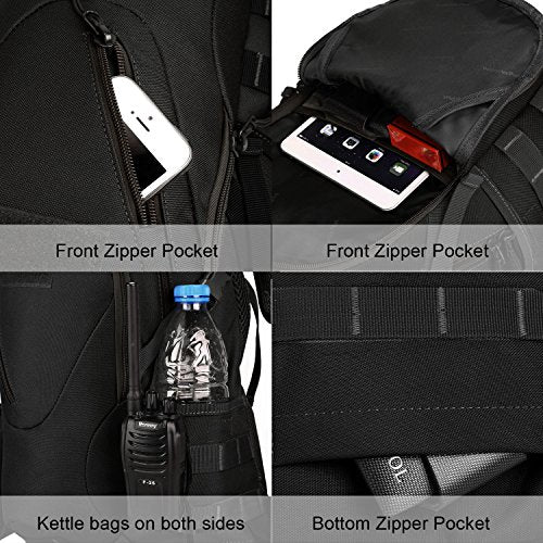 ArcEnCiel 15L Tactical Motorcycle Backpack with Patch - Black