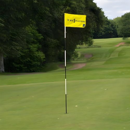2BUT Golf Players Golf Pin PGA Flag Practic Putting Green Golf Flag For Backyard Garden Double-Sewn 600D Nylon Miniature Pin Flag Regulation Tube Flag (Yellow 20"x13")