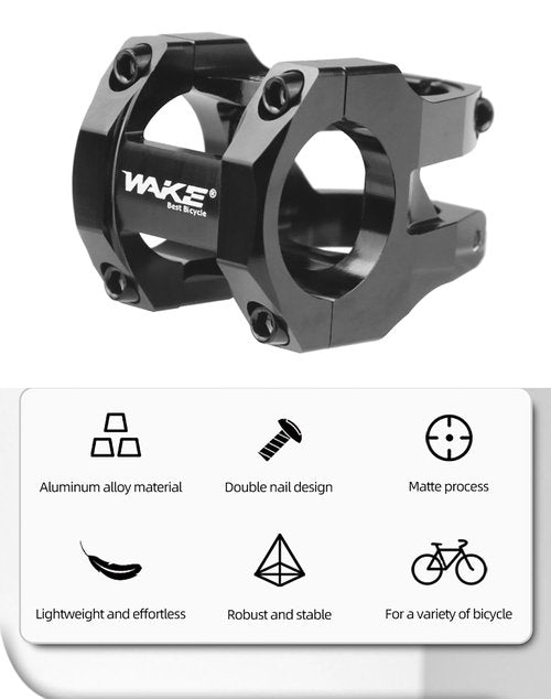 FOMTOR MTB Bike Stem 0 Degree 35mm Aluminum Alloy Universal Bicycle Short Wake Stems for Mountain/Road/Gravel/BMX Bikes Easy Installation 31.8 Handlebars Black