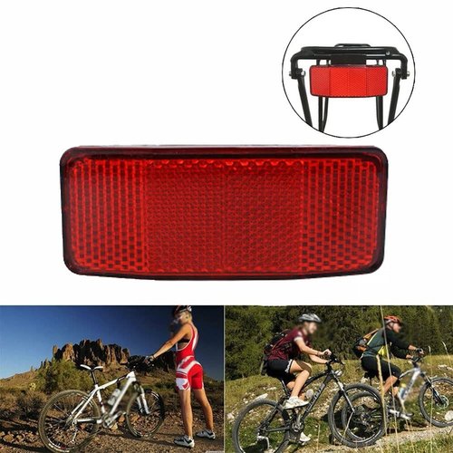 PZRT 1PCS Bicycle Mountain Bike Rear Rack Reflector Accessories Red 98x39mm